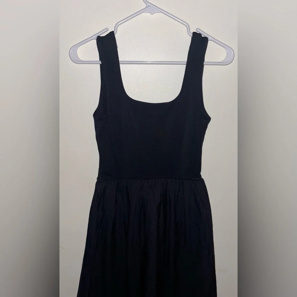 NWT J.Crew Petite Drop Waist Mixy Dress Black Size PXS Midi Dress Preppy Casual